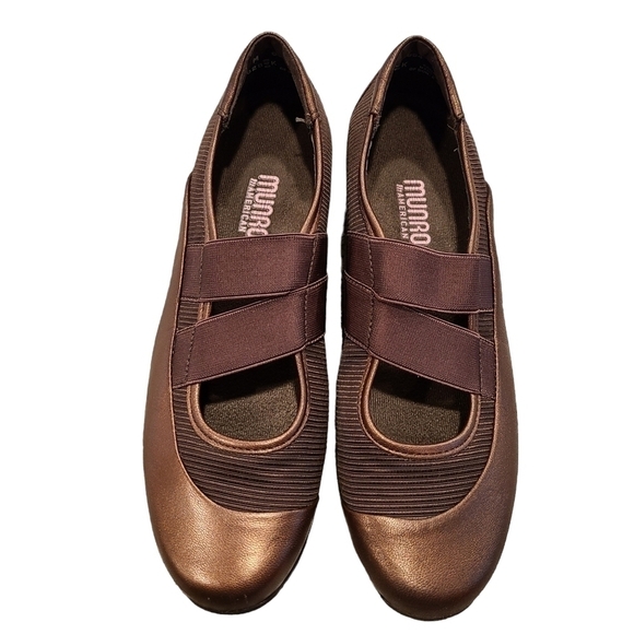 Munro American Bronze Mary Jane Slip-on Shoes, Made in USA, Size 7 - Picture 8 of 13